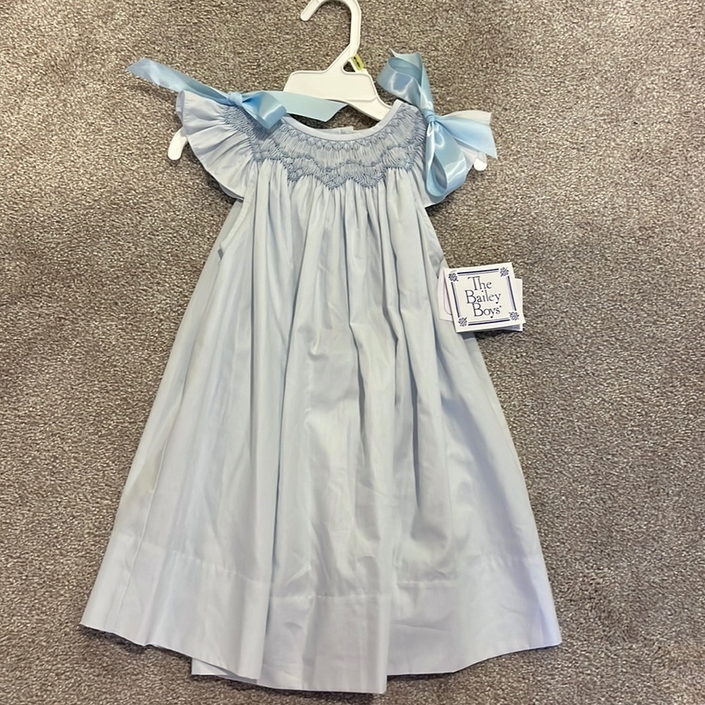 NWT Bailey Boys baby blue smocked dress